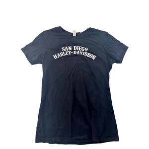 T-Shirt Women XL Black San Diego Harley-Davidson Crew Neck Pullover SDHD